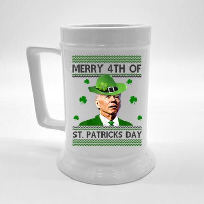 Merry 4th Of St Patrick's Day Funny Joe Biden Beer Stein