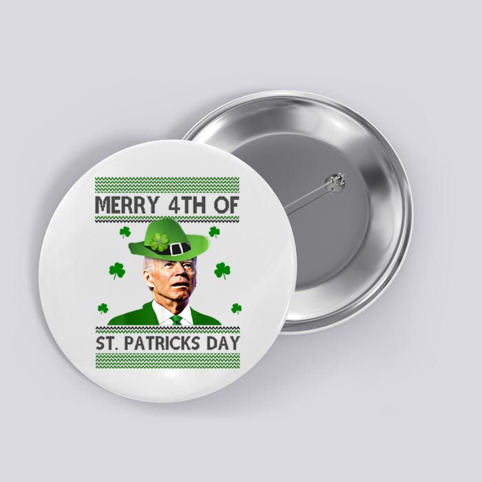 Merry 4th Of St Patrick's Day Funny Joe Biden Button