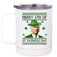 Merry 4th Of St Patrick's Day Funny Joe Biden 12 oz Stainless Steel Tumbler Cup