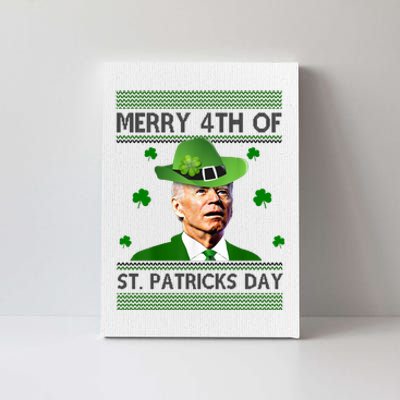 Merry 4th Of St Patrick's Day Funny Joe Biden Canvas