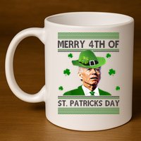 Merry 4th Of St Patrick's Day Funny Joe Biden 11oz C Handle Ceramic Mug