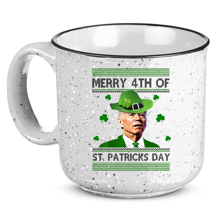 Merry 4th Of St Patrick's Day Funny Joe Biden 15oz Campfire Ceramic Mug