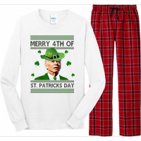 Merry 4th Of St Patrick's Day Funny Joe Biden Long Sleeve Pajama Set