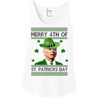 Merry 4th Of St Patrick's Day Funny Joe Biden Ladies Essential Tank