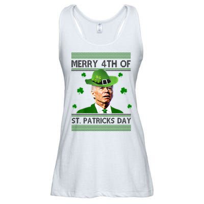 Merry 4th Of St Patrick's Day Funny Joe Biden Ladies Essential Flowy Tank