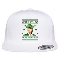 Merry 4th Of St Patrick's Day Funny Joe Biden Flat Bill Trucker Hat