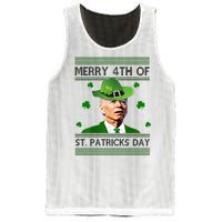 Merry 4th Of St Patrick's Day Funny Joe Biden Mesh Reversible Basketball Jersey Tank