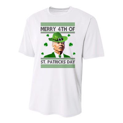 Merry 4th Of St Patrick's Day Funny Joe Biden Youth Performance Sprint T-Shirt