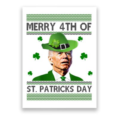 Merry 4th Of St Patrick's Day Funny Joe Biden Poster