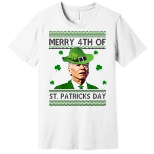 Merry 4th Of St Patrick's Day Funny Joe Biden Premium T-Shirt