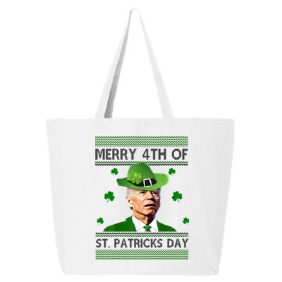 Merry 4th Of St Patrick's Day Funny Joe Biden 25L Jumbo Tote