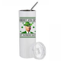 Merry 4th Of St Patrick's Day Funny Joe Biden Stainless Steel Tumbler