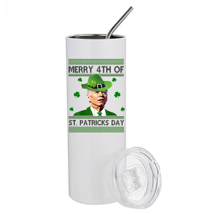 Merry 4th Of St Patrick's Day Funny Joe Biden Stainless Steel Tumbler