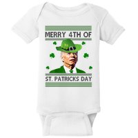 Merry 4th Of St Patrick's Day Funny Joe Biden Baby Bodysuit