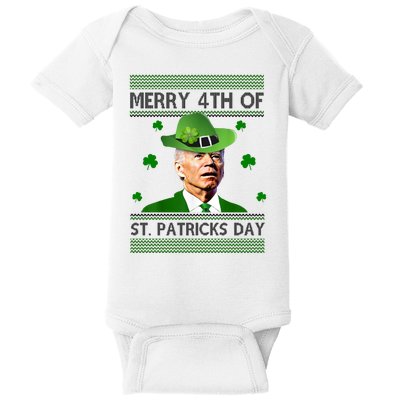 Merry 4th Of St Patrick's Day Funny Joe Biden Baby Bodysuit