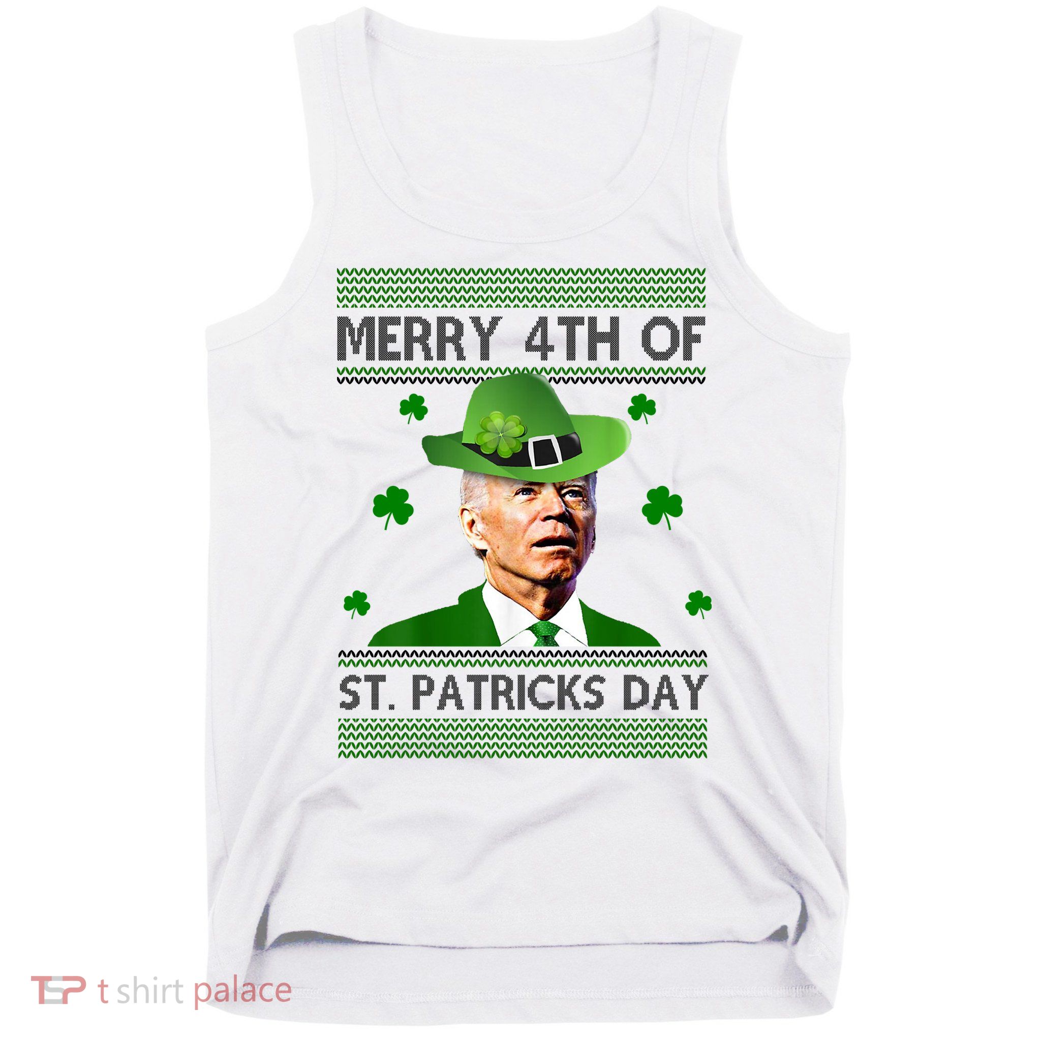 Merry 4th Of St Patrick's Day Funny Joe Biden Tank Top