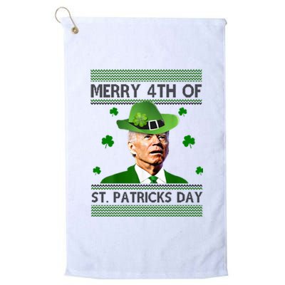 Merry 4th Of St Patrick's Day Funny Joe Biden Platinum Collection Golf Towel