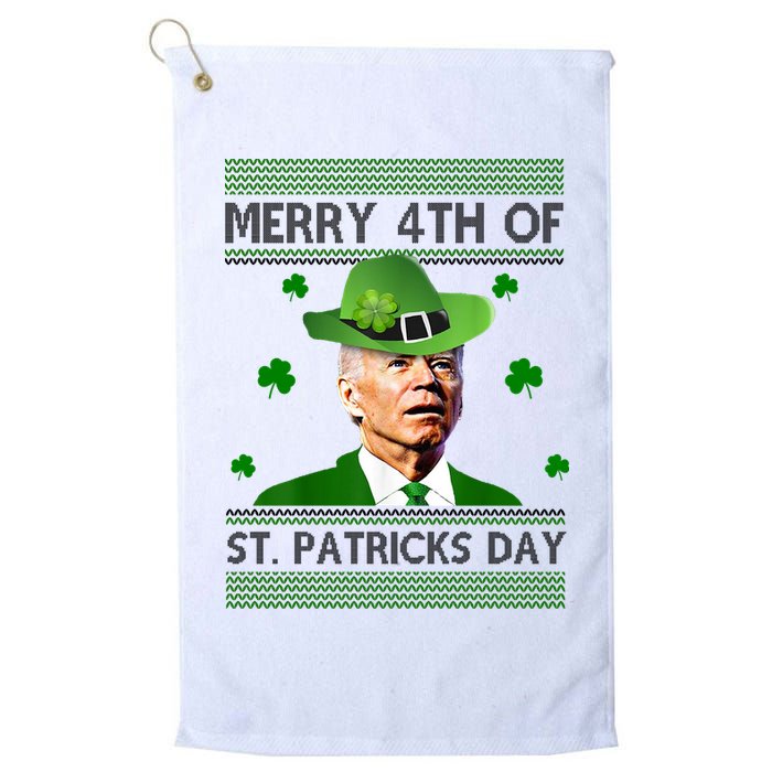 Merry 4th Of St Patrick's Day Funny Joe Biden Golf Towel