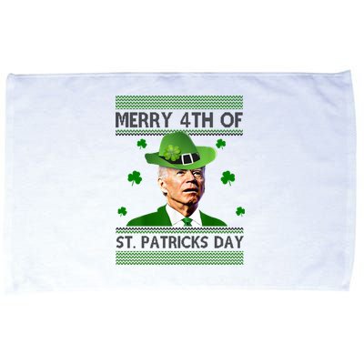 Merry 4th Of St Patrick's Day Funny Joe Biden Microfiber Hand Towel