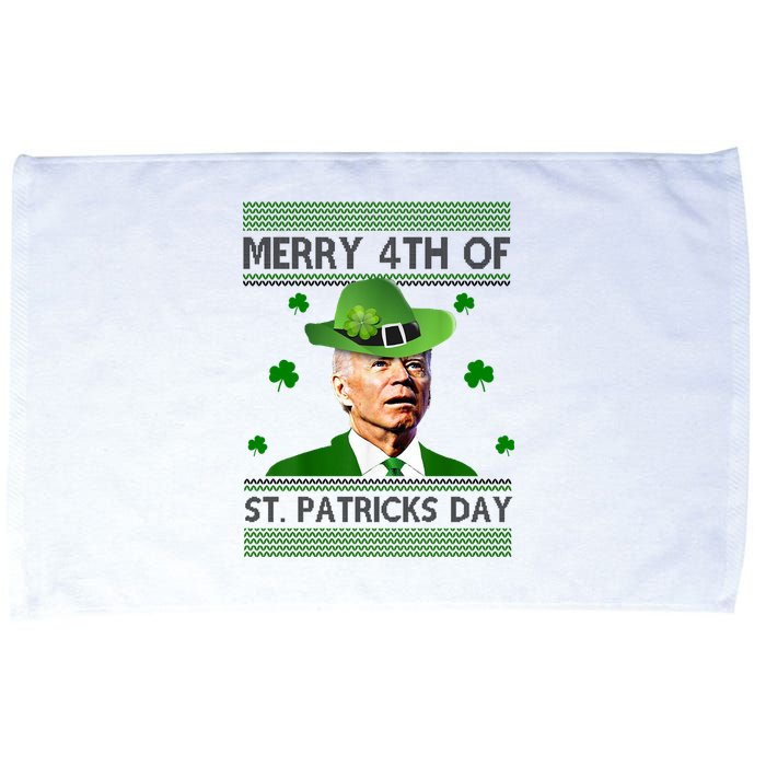 Merry 4th Of St Patrick's Day Funny Joe Biden Microfiber Hand Towel