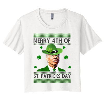 Merry 4th Of St Patrick's Day Funny Joe Biden Crop Top