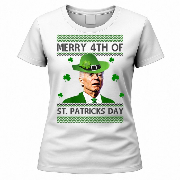 Merry 4th Of St Patrick's Day Funny Joe Biden Women's T-Shirt