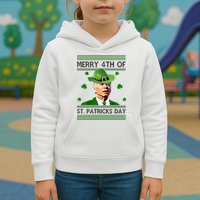 Merry 4th Of St Patrick's Day Funny Joe Biden Kids Hoodie