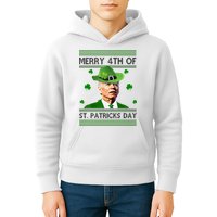 Merry 4th Of St Patrick's Day Funny Joe Biden Kids Hoodie