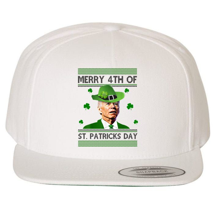 Merry 4th Of St Patrick's Day Funny Joe Biden Wool Snapback Cap