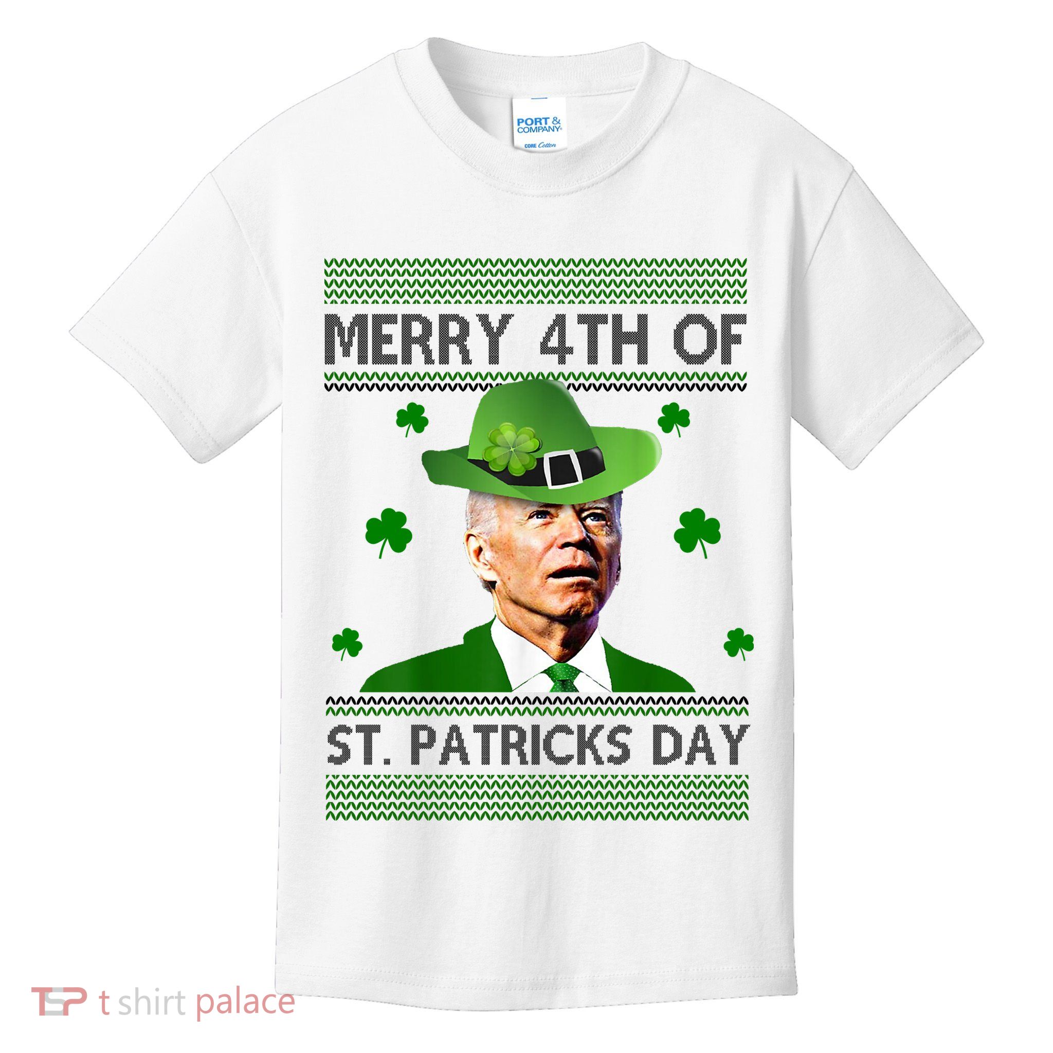 Merry 4th Of St Patrick's Day Funny Joe Biden Kids T-Shirt