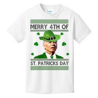 Merry 4th Of St Patrick's Day Funny Joe Biden Kids T-Shirt