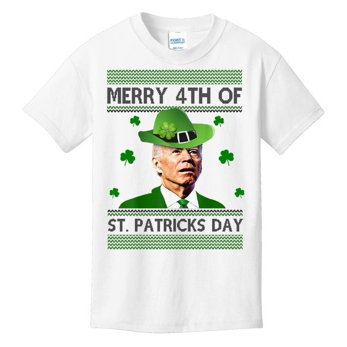 Merry 4th Of St Patrick's Day Funny Joe Biden Kids T-Shirt