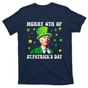 Merry 4th Of St Patricks Day Groovy Joe Biden Confused T-Shirt