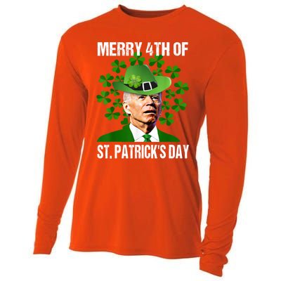 Merry 4th Of St PatrickS Day Joe Biden Leprechaun Hat Funny Cute Gift Cooling Performance Long Sleeve Crew