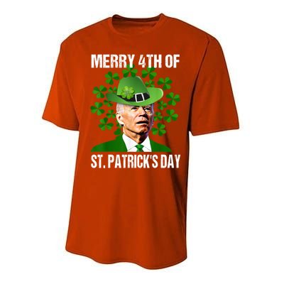 Merry 4th Of St PatrickS Day Joe Biden Leprechaun Hat Funny Cute Gift Performance Sprint T-Shirt