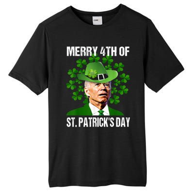 Merry 4th Of St PatrickS Day Joe Biden Leprechaun Hat Funny Cute Gift Tall Fusion ChromaSoft Performance T-Shirt