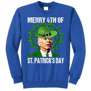 Merry 4th Of St PatrickS Day Joe Biden Leprechaun Hat Funny Cute Gift Sweatshirt