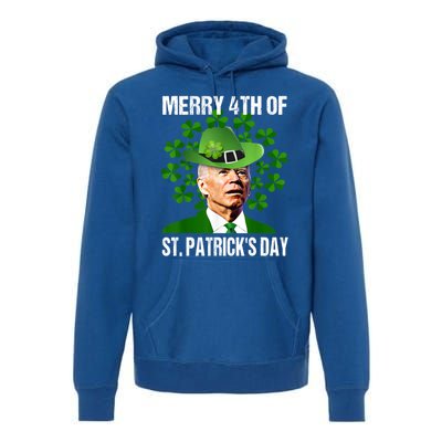 Merry 4th Of St PatrickS Day Joe Biden Leprechaun Hat Funny Cute Gift Premium Hoodie