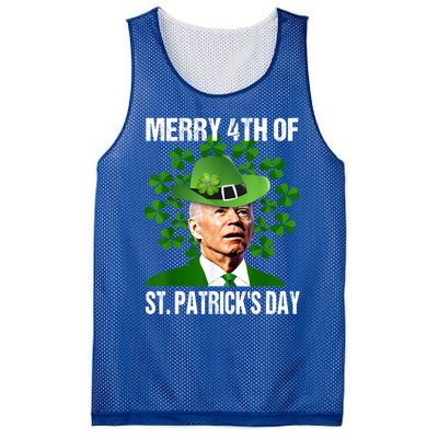 Merry 4th Of St PatrickS Day Joe Biden Leprechaun Hat Funny Cute Gift Mesh Reversible Basketball Jersey Tank