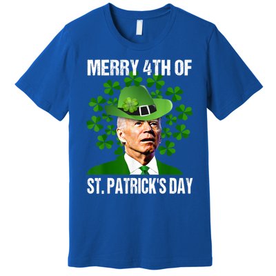 Merry 4th Of St PatrickS Day Joe Biden Leprechaun Hat Funny Cute Gift Premium T-Shirt