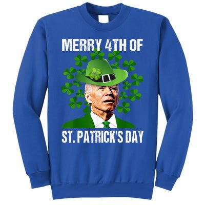 Merry 4th Of St PatrickS Day Joe Biden Leprechaun Hat Funny Cute Gift Tall Sweatshirt