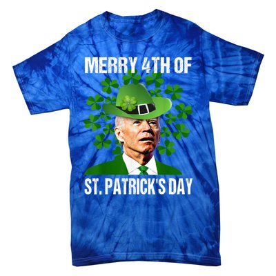 Merry 4th Of St PatrickS Day Joe Biden Leprechaun Hat Funny Cute Gift Tie-Dye T-Shirt