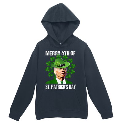 Merry 4th Of St PatrickS Day Joe Biden Leprechaun Hat Funny Cute Gift Urban Pullover Hoodie