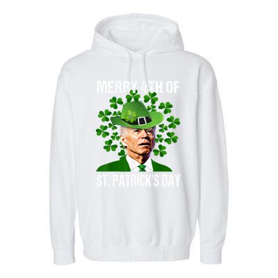 Merry 4th Of St PatrickS Day Joe Biden Leprechaun Hat Funny Cute Gift Garment-Dyed Fleece Hoodie