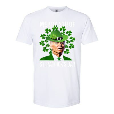 Merry 4th Of St PatrickS Day Joe Biden Leprechaun Hat Funny Cute Gift Softstyle CVC T-Shirt