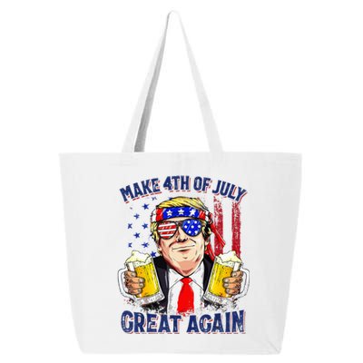 Make 4th Of July Great Again Trump Drinking Beer 25L Jumbo Tote