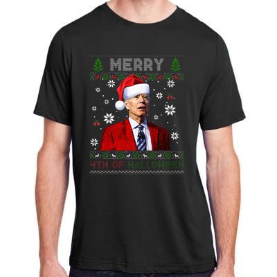 Merry 4th Of Halloween Funny Biden Ugly Christmas Sweater Adult ChromaSoft Performance T-Shirt