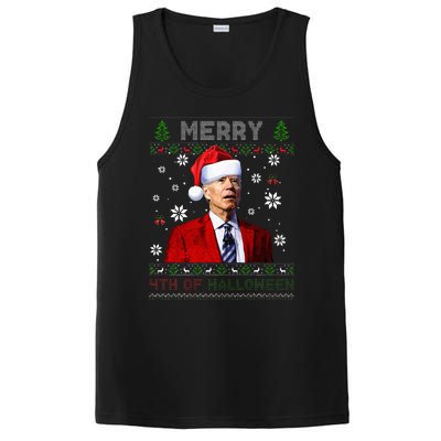 Merry 4th Of Halloween Funny Biden Ugly Christmas Sweater PosiCharge Competitor Tank