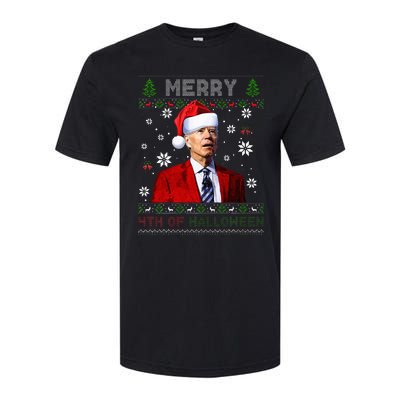 Merry 4th Of Halloween Funny Biden Ugly Christmas Sweater Softstyle CVC T-Shirt