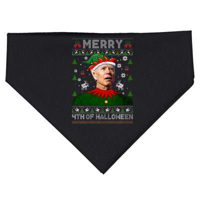 Merry 4th Of Halloween Joe Biden Christmas Ugly Sweater USA-Made Doggie Bandana